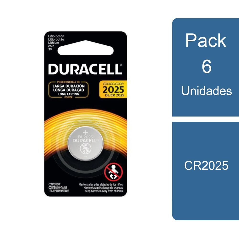 Pack 6 Pilas Tipo Boton Cr2025 Duracell image number 0.0